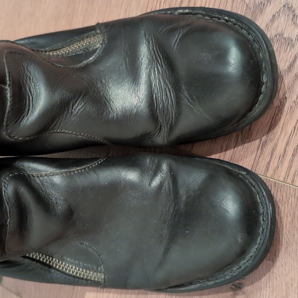 Born black leather tall 17" riding boots asymmetrical zipper soft goth - Picture 6 of 9